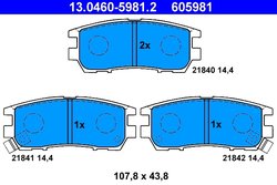 Set placute frana ATE 13.0460-5981.2