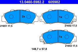 Set placute frana ATE 13.0460-5982.2
