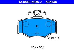 SET PLACUTE FRANA ATE 13.0460-5986.2 - Compatibil cu NISSAN