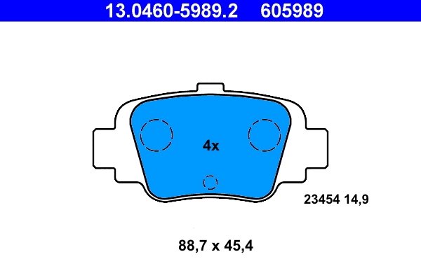 SET PLACUTE FRANA ATE 13.0460-5989.2 - Compatibil cu NISSAN