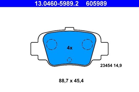 SET PLACUTE FRANA ATE 13.0460-5989.2 - Compatibil cu NISSAN
