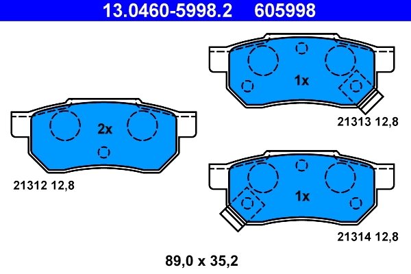 SET PLACUTE FRANA ATE 13.0460-5998.2 - Compatibil cu HONDA, MG, ROVER