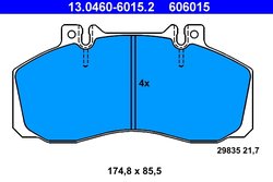 SET PLACUTE FRANA ATE 13.0460-6015.2 - Compatibil cu MERCEDES-BENZ