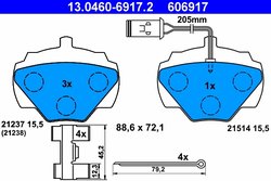 Set placute frana ATE 13.0460-6917.2