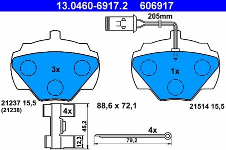 Set placute frana ATE 13.0460-6917.2