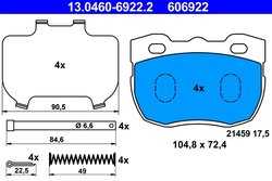 Set placute frana ATE 13.0460-6922.2