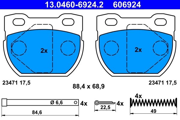 Set placute frana ATE 13.0460-6924.2