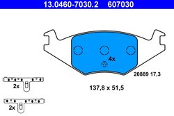 Set placute frana ATE 13.0460-7030.2