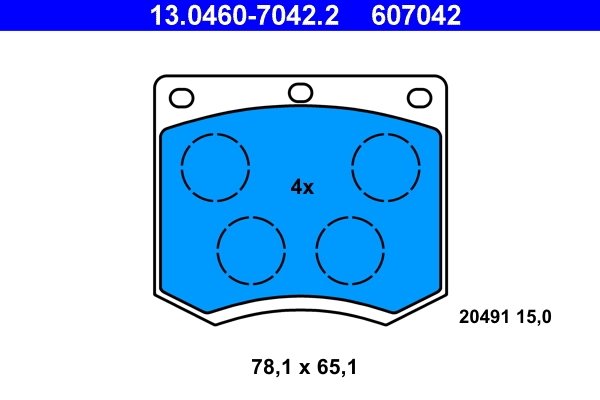 SET PLACUTE FRANA ATE 13.0460-7042.2 - Compatibil cu FORD, HYUNDAI