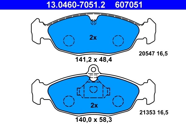 Set placute frana ATE 13.0460-7051.2