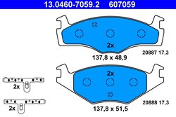 Set placute frana ATE 13.0460-7059.2