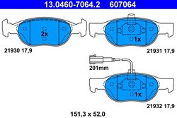 Set placute frana ATE 13.0460-7064.2