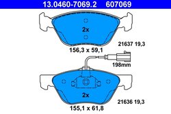 Set placute frana ATE 13.0460-7069.2