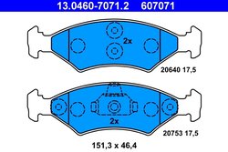 SET PLACUTE FRANA ATE 13.0460-7071.2 - Compatibil cu FORD, MAZDA