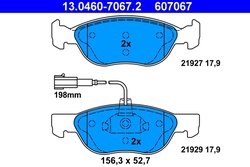 SET PLACUTE FRANA ATE 13.0460-7067.2 - Compatibil cu ALFA ROMEO