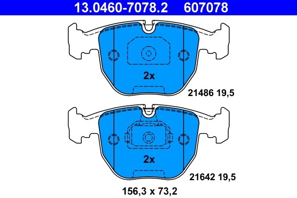 Set placute frana ATE 13.0460-7078.2