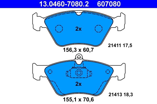Set placute frana ATE 13.0460-7080.2