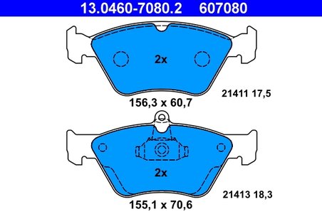 Set placute frana ATE 13.0460-7080.2