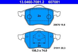 Set placute frana ATE 13.0460-7081.2