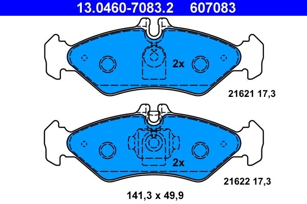 SET PLACUTE FRANA ATE 13.0460-7083.2 - Compatibil cu MERCEDES-BENZ, VW