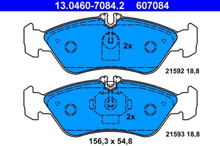 SET PLACUTE FRANA ATE 13.0460-7084.2 - Compatibil cu MERCEDES-BENZ, VW