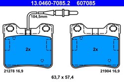 SET PLACUTE FRANA ATE 13.0460-7085.2 - Compatibil cu MERCEDES-BENZ