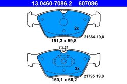 Set placute frana ATE 13.0460-7086.2