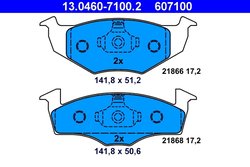 SET PLACUTE FRANA ATE 13.0460-7100.2 - Compatibil cu SEAT, SKODA, VW