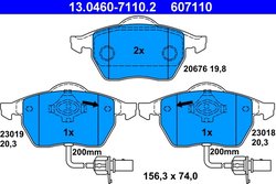 Set placute frana ATE 13.0460-7110.2