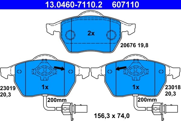 Set placute frana ATE 13.0460-7110.2