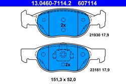 SET PLACUTE FRANA ATE 13.0460-7114.2 - Compatibil cu FIAT, LANCIA