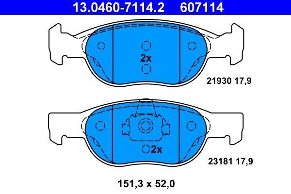 Set placute frana ATE 13.0460-7114.2