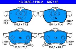 Set placute frana ATE 13.0460-7116.2