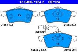 SET PLACUTE FRANA ATE 13.0460-7124.2 - Compatibil cu VW