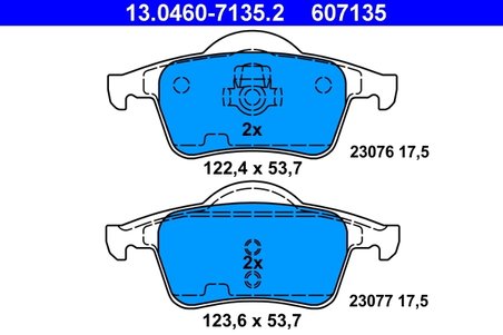 SET PLACUTE FRANA ATE 13.0460-7135.2 - Compatibil cu VOLVO