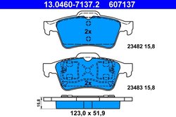 SET PLACUTE FRANA ATE 13.0460-7137.2 - Compatibil cu NISSAN, RENAULT