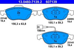 Set placute frana ATE 13.0460-7139.2