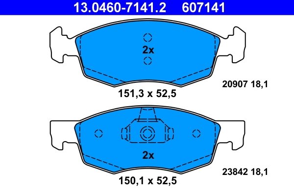 Set placute frana ATE 13.0460-7141.2