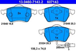 SET PLACUTE FRANA ATE 13.0460-7143.2 - Compatibil cu FORD, SEAT, VW