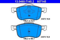Set placute frana ATE 13.0460-7145.2