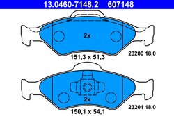 Set placute frana ATE 13.0460-7148.2