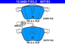 SET PLACUTE FRANA ATE 13.0460-7153.2 - Compatibil cu FORD, SEAT, VW