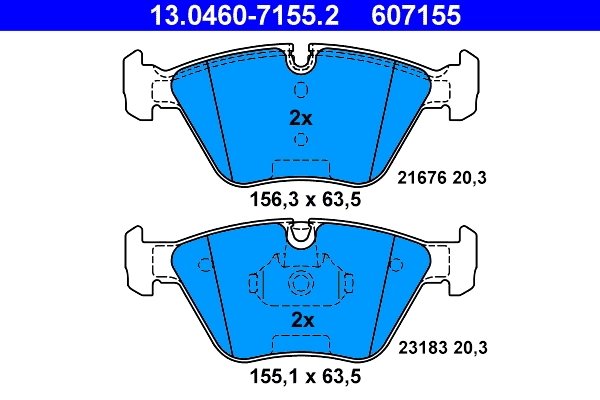 SET PLACUTE FRANA ATE 13.0460-7155.2 - Compatibil cu BMW, MG