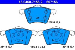 Set placute frana ATE 13.0460-7156.2