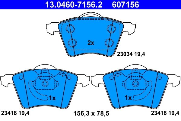 SET PLACUTE FRANA ATE 13.0460-7156.2 - Compatibil cu FORD