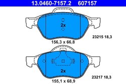 SET PLACUTE FRANA ATE 13.0460-7157.2 - Compatibil cu RENAULT
