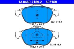 Set placute frana ATE 13.0460-7159.2