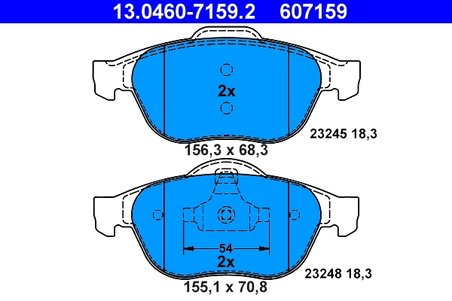 Set placute frana ATE 13.0460-7159.2