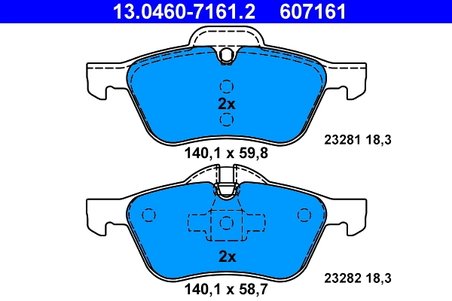 Set placute frana ATE 13.0460-7161.2