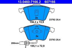 Set placute frana ATE 13.0460-7166.2